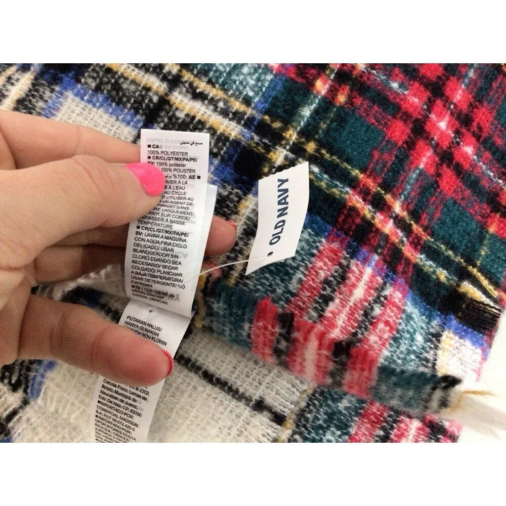 Old Navy Plaid Winter Scarf New